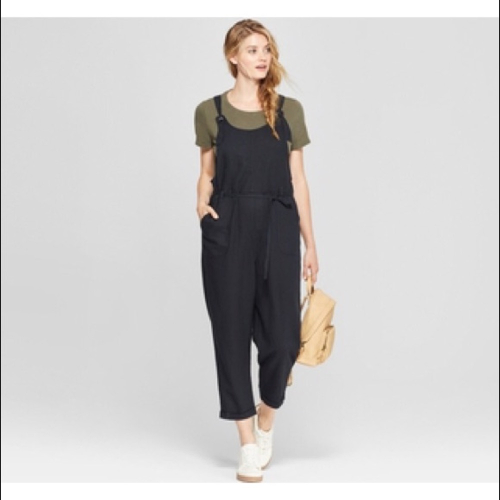 Black Linen Overalls / Jumpsuit